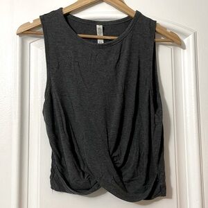 Alo yoga cover top, charcoal gray. Lightly worn